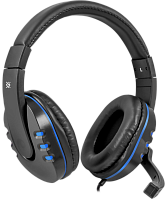 Купить  наушники defender  warhead g-160 black+blue, 2.5м кабель, игровые (64118) в интернет-магазине Айсберг техники в Орске, Новотроицке, Гае, Домбаровском, Ясном, Адамовке, Кваркено!
