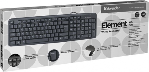Купить  клавиатура defender element hb-520 usb black (45522) в интернет-магазине Айсберг! фото 2