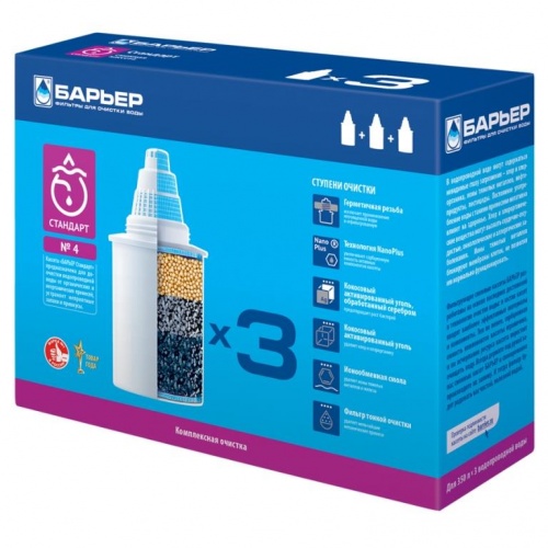 Купить  фильтр для очистки воды кассета сменная барьер-4 (3шт) в интернет-магазине Айсберг!