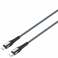Соединительные шнуры LDNIO LC-111/ USB кабель PD: Type-C--Lightning/ 1m/ 30W/ медь: 110 жил/ Нейлоновая оплетка/ Gray LD-B4526