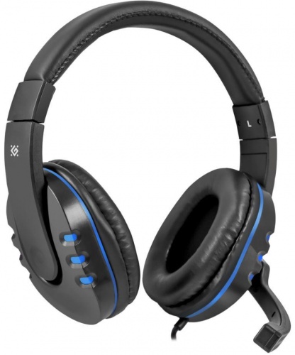 Купить  наушники defender  warhead g-160 black+blue, 2.5м кабель, игровые (64118) в интернет-магазине Айсберг! фото 2