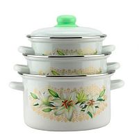 Купить  набор посуды набор посуды белая лилия 2-3120/4 эмаль магнитогорск, 6пр (2л+3л+4л) в интернет-магазине Айсберг!