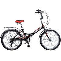 Купить  велосипед novatrack 24" tg, 24ftg6sv.bk20 черный, складной, 6скор, shimano ty-21, тормоз 2руч. в интернет-магазине Айсберг!